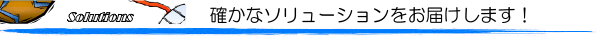 確かなソリューションをお届けします